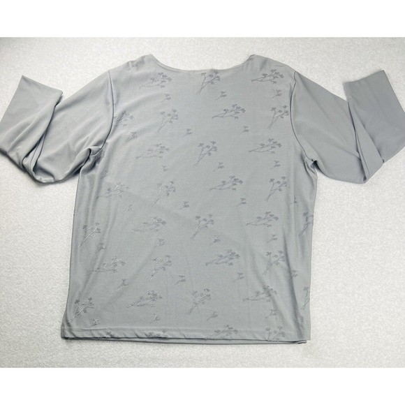 California Krush Woman Top Womens 2X Gray Plus Size Long Sleeve Made in USA - Picture 3 of 12